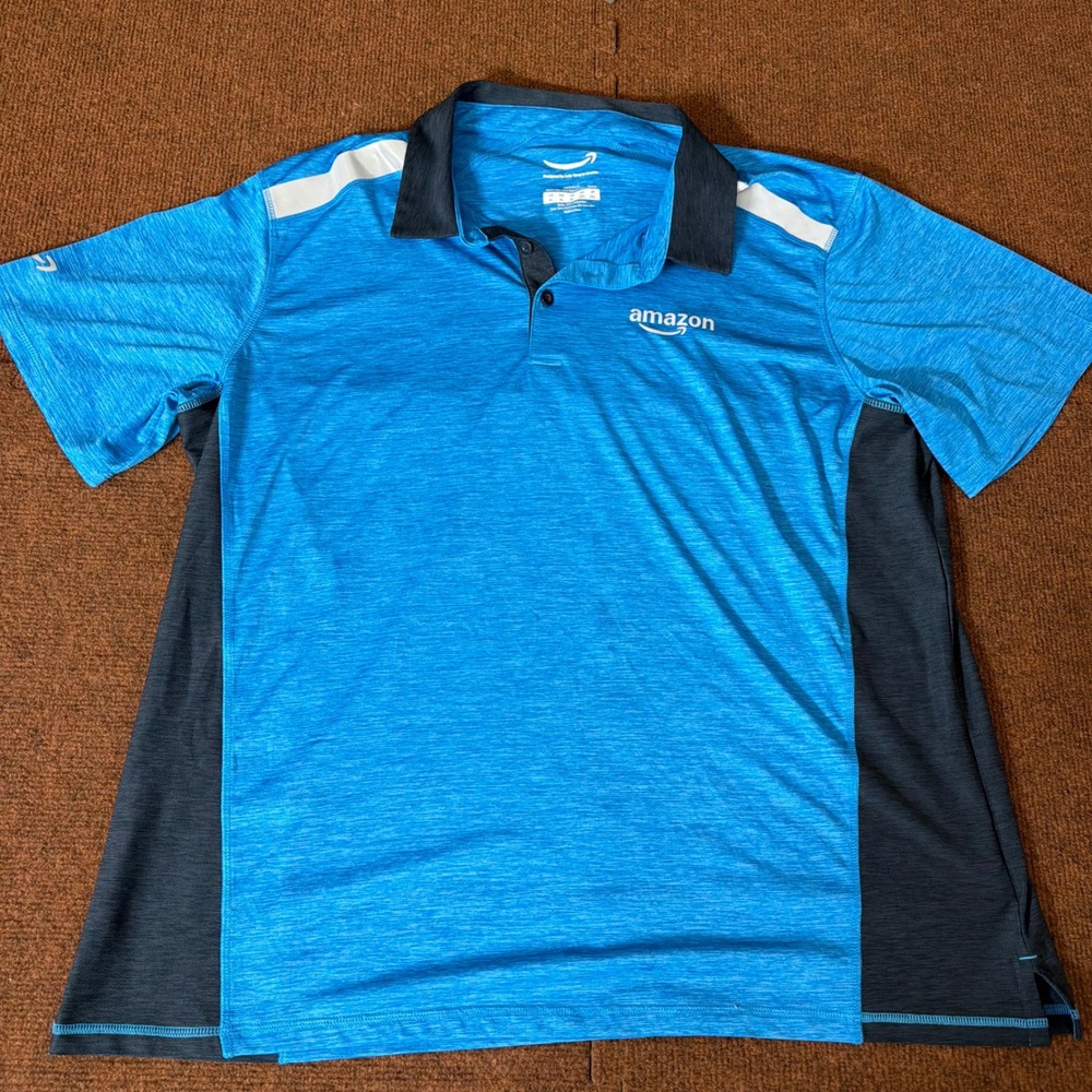 Amazon Luly Yang Men High Heat Polo 2.0 Blue Grey Short Sleeve Shirt XL Z4DSMBL1